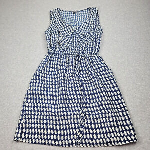 BeBop Dress Blue White Geometric Sleeveless Short Length Womens Small Pockets